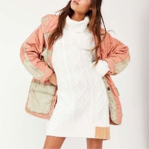 Free People Forever Colorblock CableKnit Sweater In White Multi Xs/S